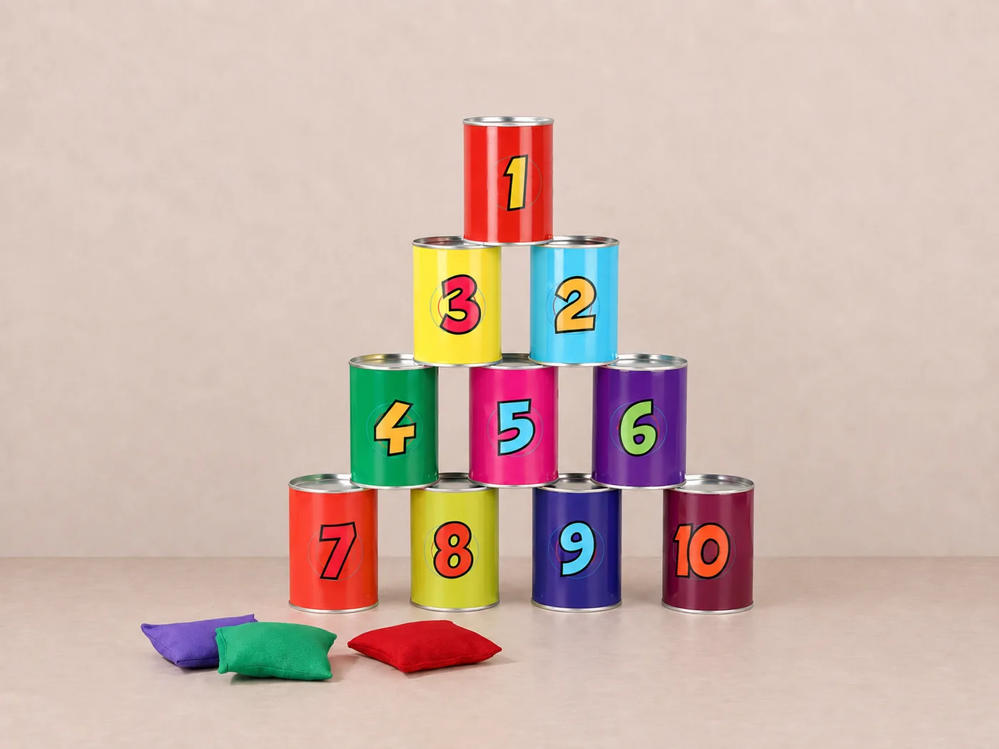 Bean Bag and 10-Can Toss Game